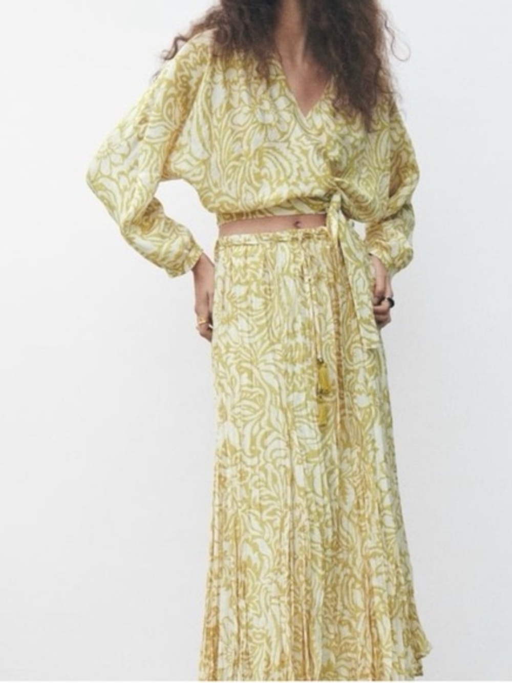 Zara Printed Top & Skirt Set, Size Medium
